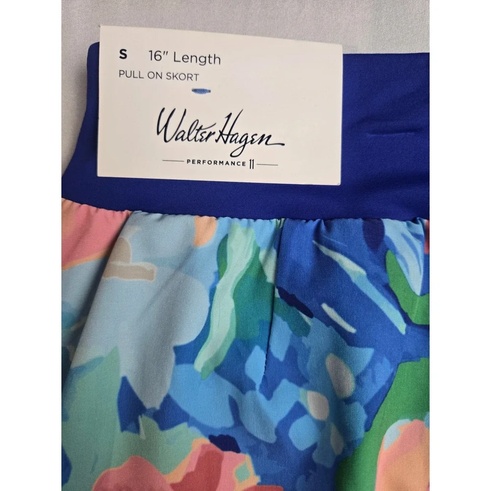 Walter Hagen Performance 11 Blue Floral Pull On Skort 16 Inch Small NWT